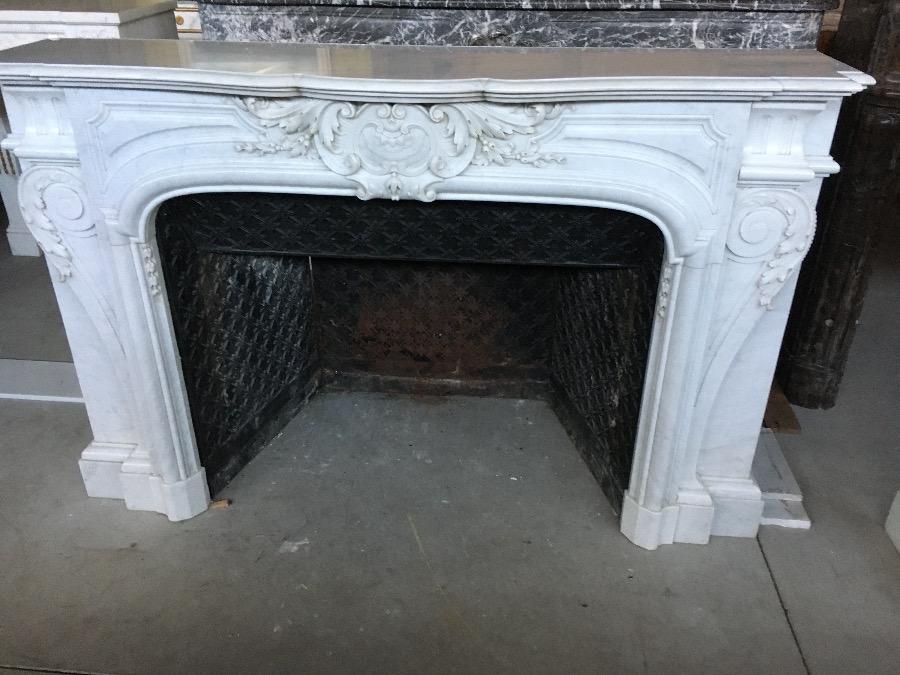 White marble with cast iron insert